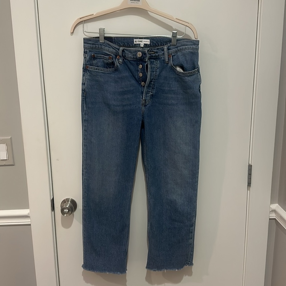 Re/Done Blue High Rise Jeans - Picture 4 of 6